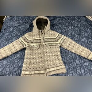 Women's Hooded Knit Jacket - Gray
